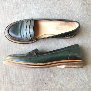 MM6 MARGIELA penny loafers, forest green